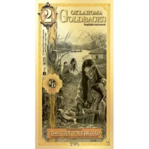 Oklahoma 2 Goldback — Gold Foil Collectible Note (24k Fractional Gold)
