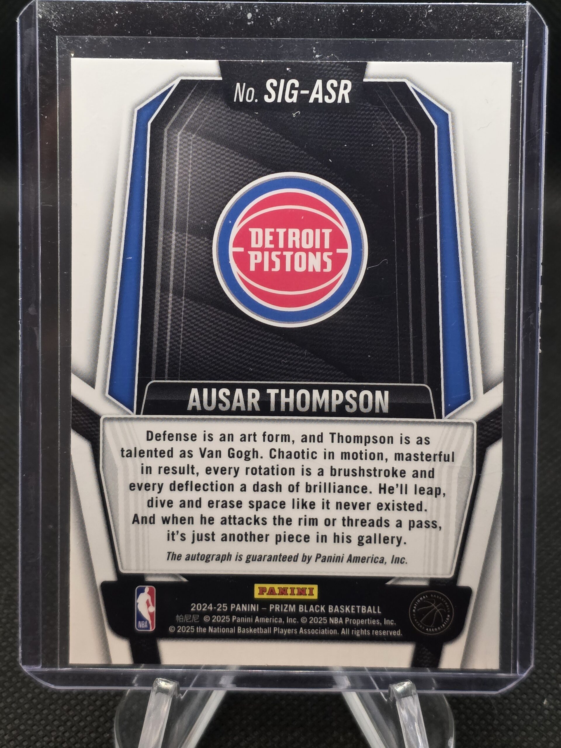2024-25 Panini Prizm Black β Ausar Thompson Autograph - Image 2
