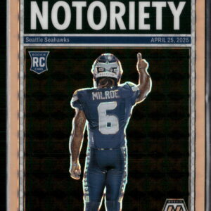 2025 Panini Mosaic Notoriety Orange Fluorescent Jalen Milroe RC #15