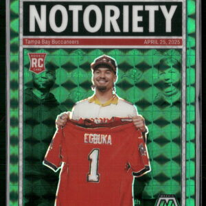 2025 Panini Mosaic Notoriety Green Prizm #16 Emeka Egbuka RC Buccaneers
